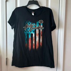 Women’s Harley Davidson T-shirt blue Ridge Green, North Carolina